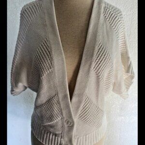 New With Tags Worthington White Sweater Women's Large Cotton Rayon Blend Button